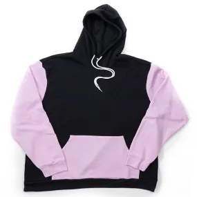 Black and Pink Color Block Giant Hoodie