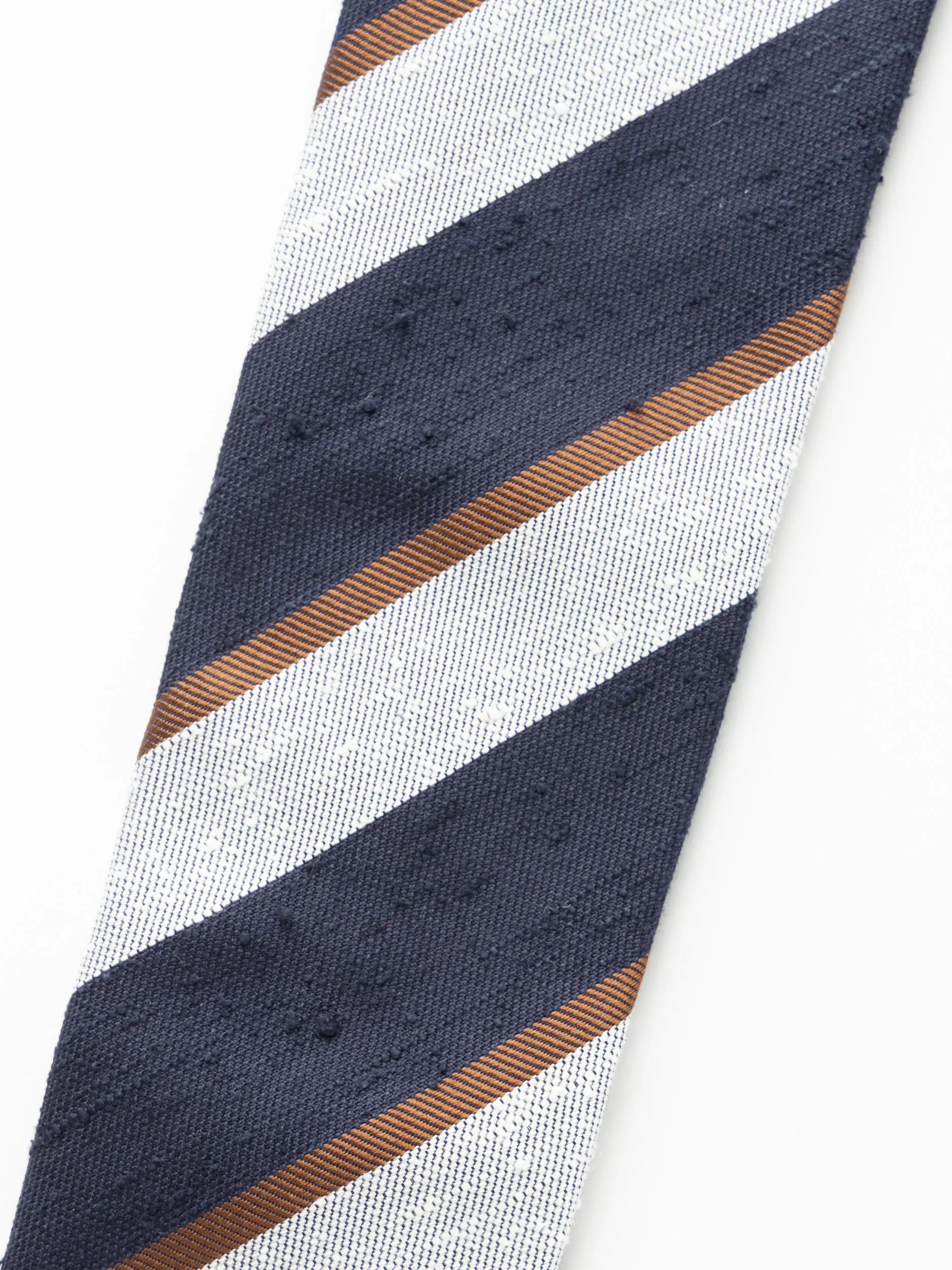 Blue/White/Brown Striped Tie