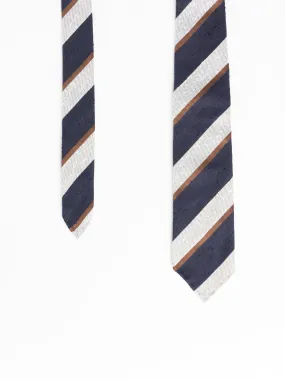 Blue/White/Brown Striped Tie