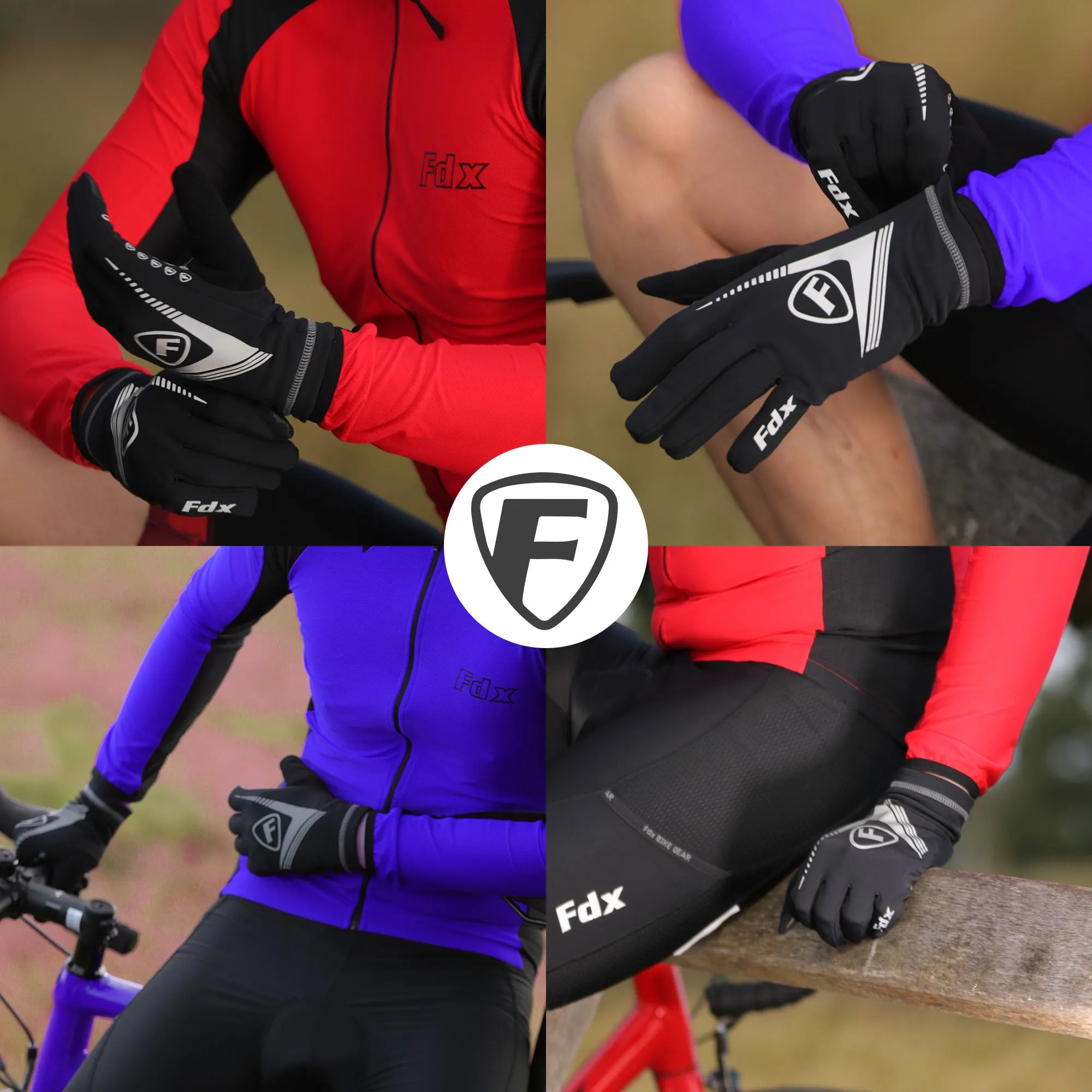 Fdx Frost Black Full Finger Winter Cycling Gloves