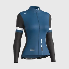 Fdx Limited Edition Women's & Girl's Blue Thermal Roubaix Long Sleeve Cycling Jersey