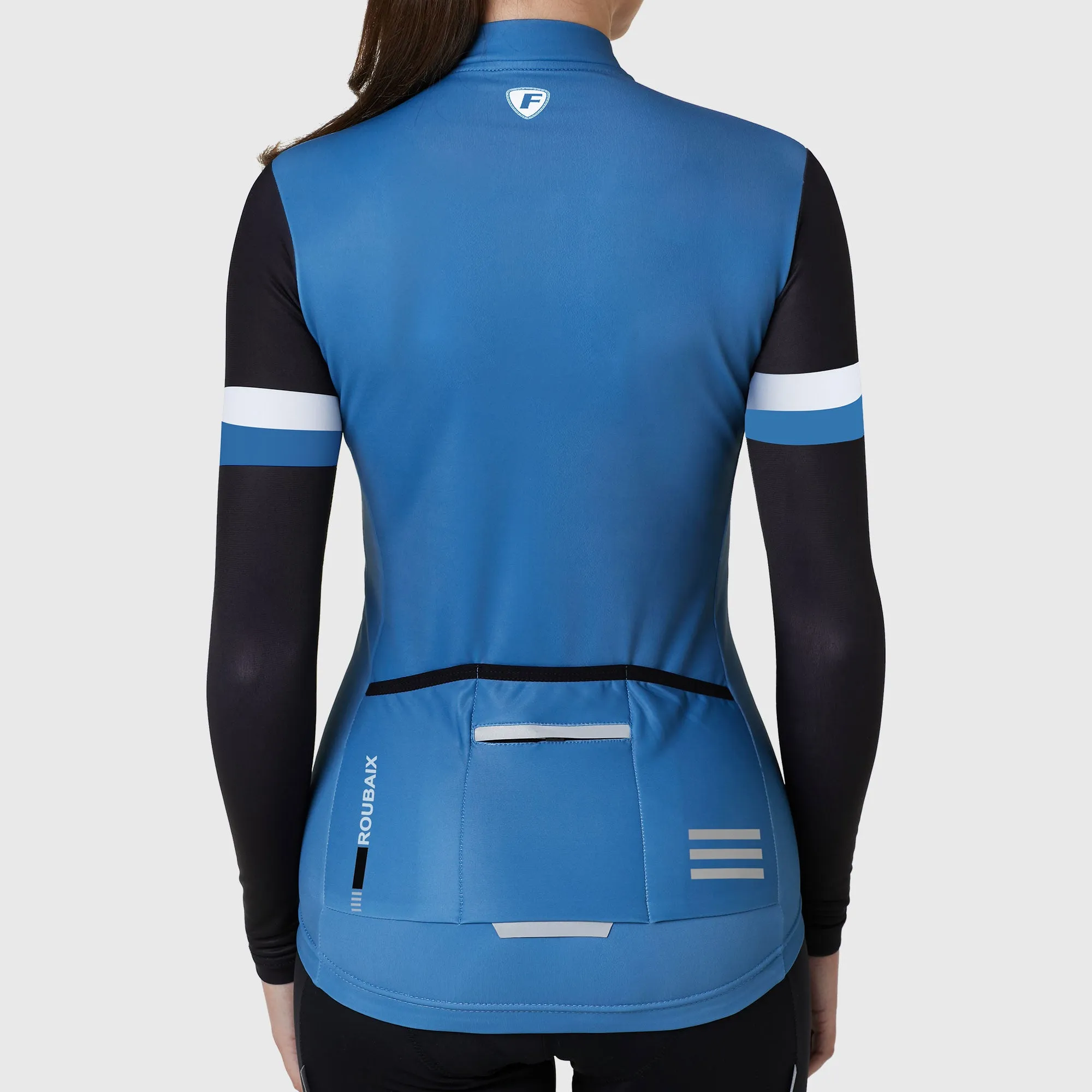 Fdx Limited Edition Women's & Girl's Blue Thermal Roubaix Long Sleeve Cycling Jersey