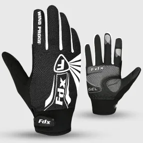 Fdx Zesto White Full Finger Winter Cycling Gloves