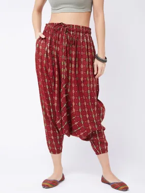 Garnet Red Harem Pant