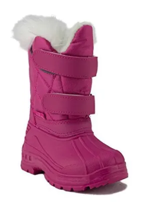 Girls BHD-04I Toddlers Double Velcro Strap Fur Lined & Cuff Winter Boots