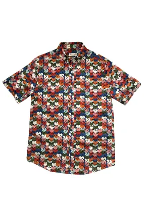 Heart Pattern Silk Blend Shirt