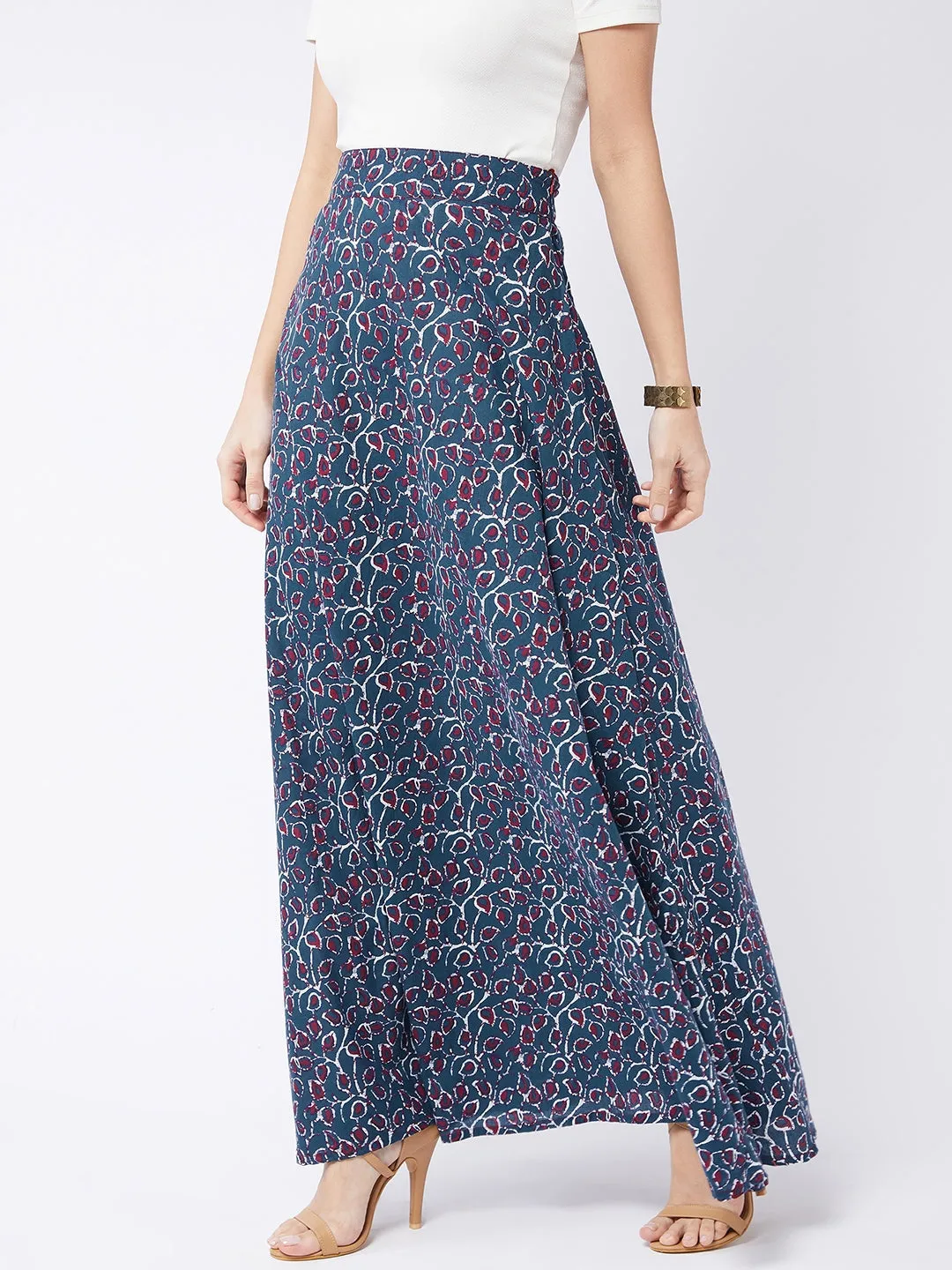 Indigo Jaal Print Skirt