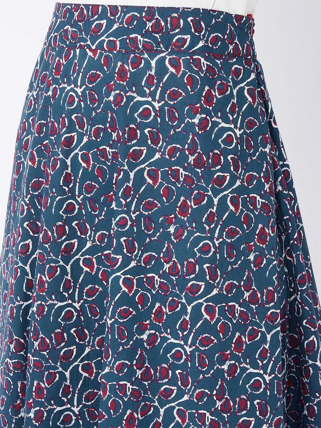 Indigo Jaal Print Skirt