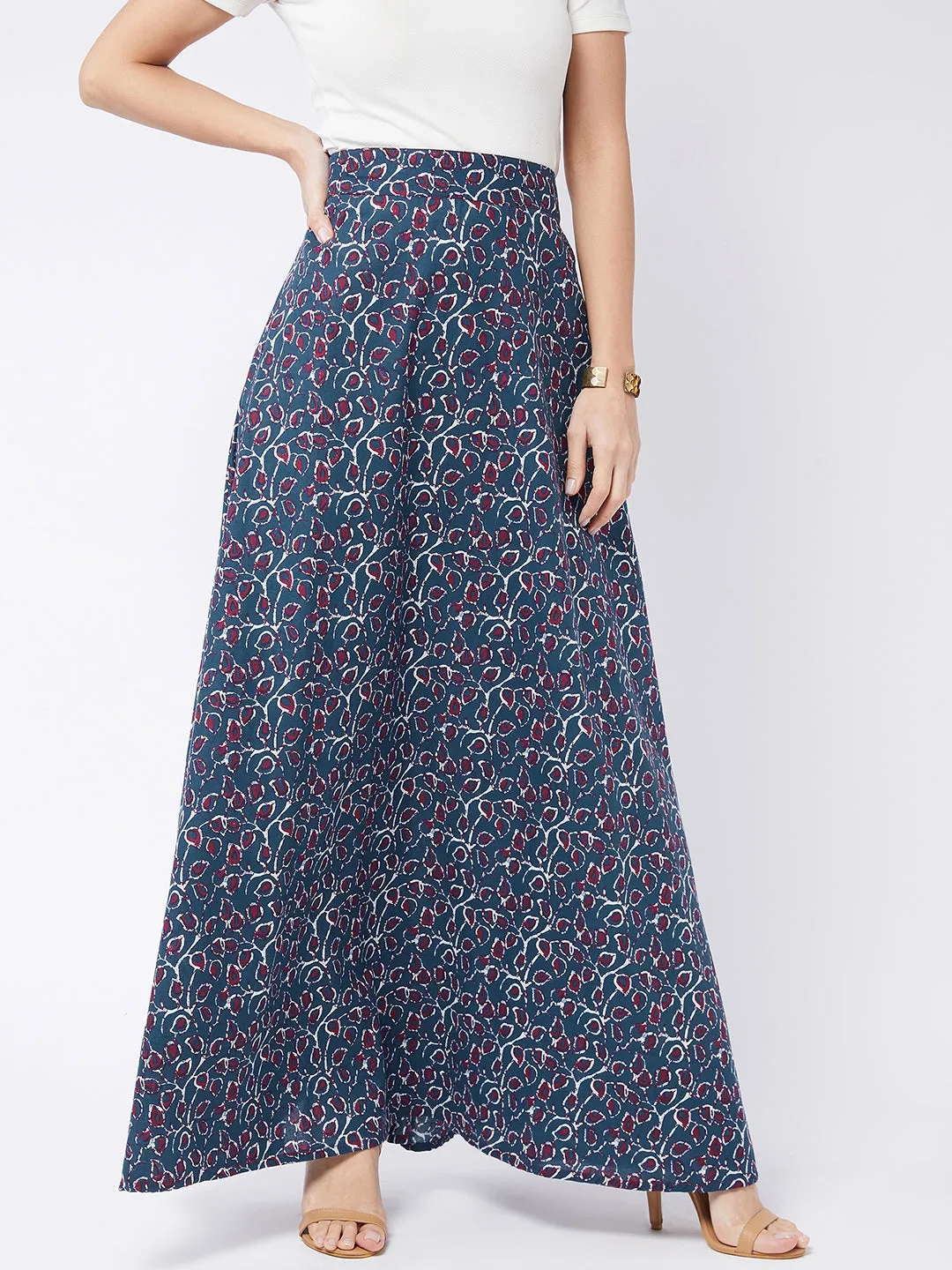 Indigo Jaal Print Skirt