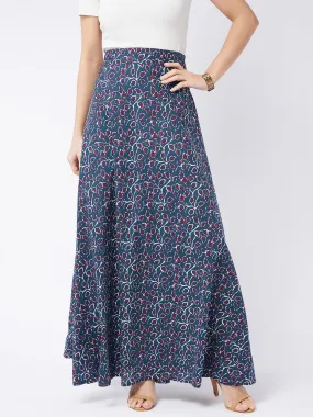 Indigo Jaal Print Skirt