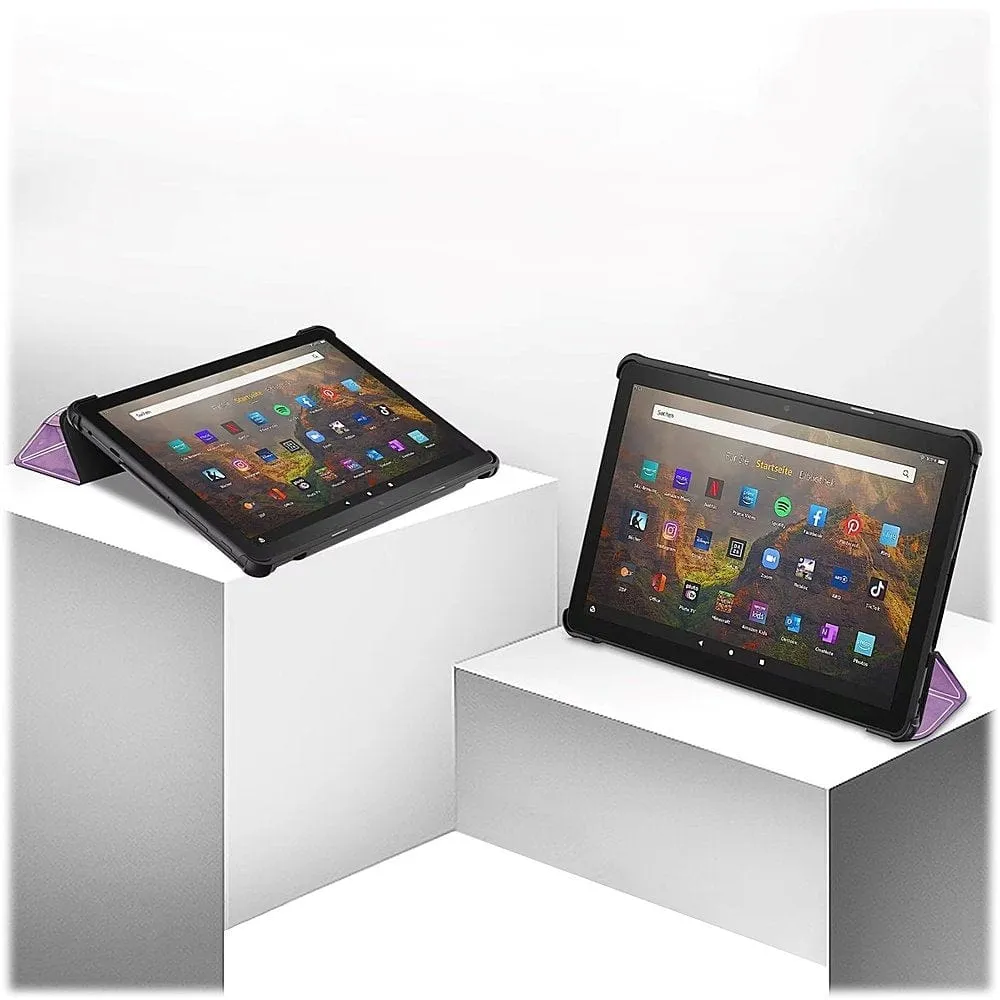 Inspire Series Tri-Fold Purple Marble Folio Case - Amazon Fire HD 10