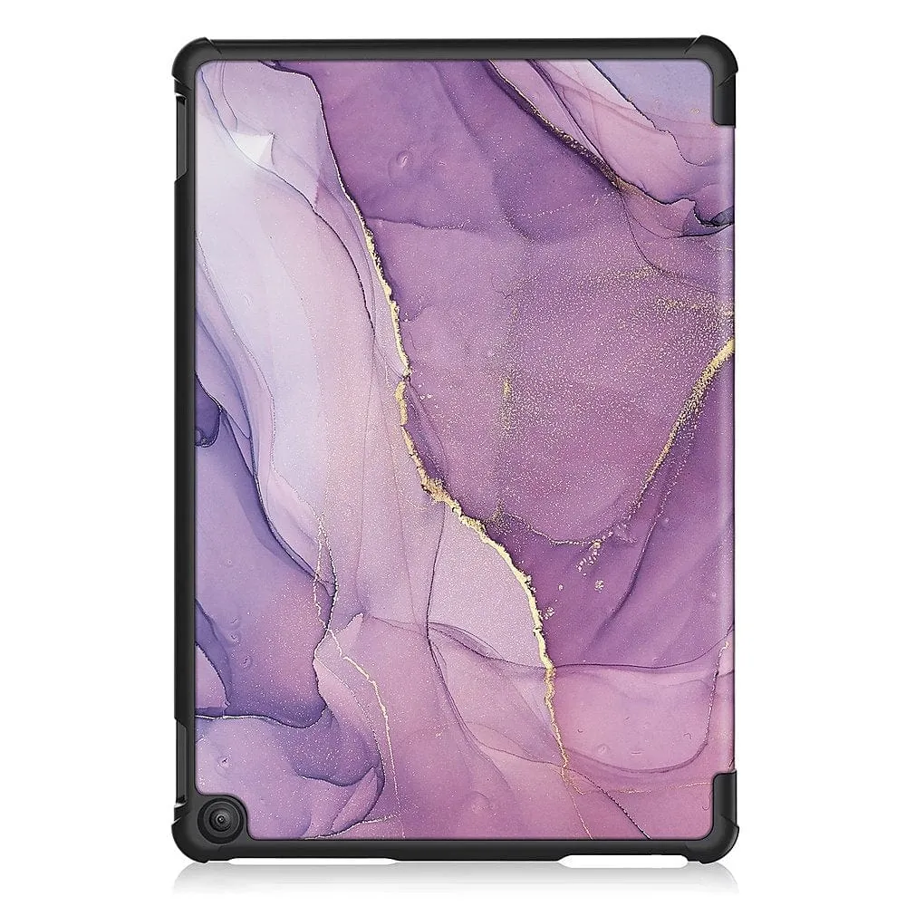 Inspire Series Tri-Fold Purple Marble Folio Case - Amazon Fire HD 10