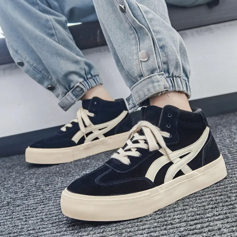 Men Fashion Breathable Canvas High Top Casual Sneakers