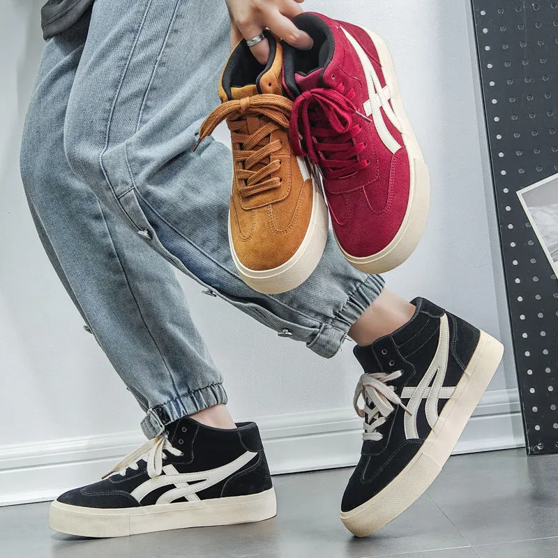 Men Fashion Breathable Canvas High Top Casual Sneakers