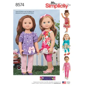 Simplicity Pattern 8574 14" Doll Clothes