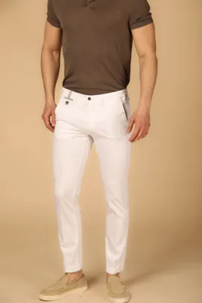 Torino Prestige men's chino pants in stretch satin with ribbons slim