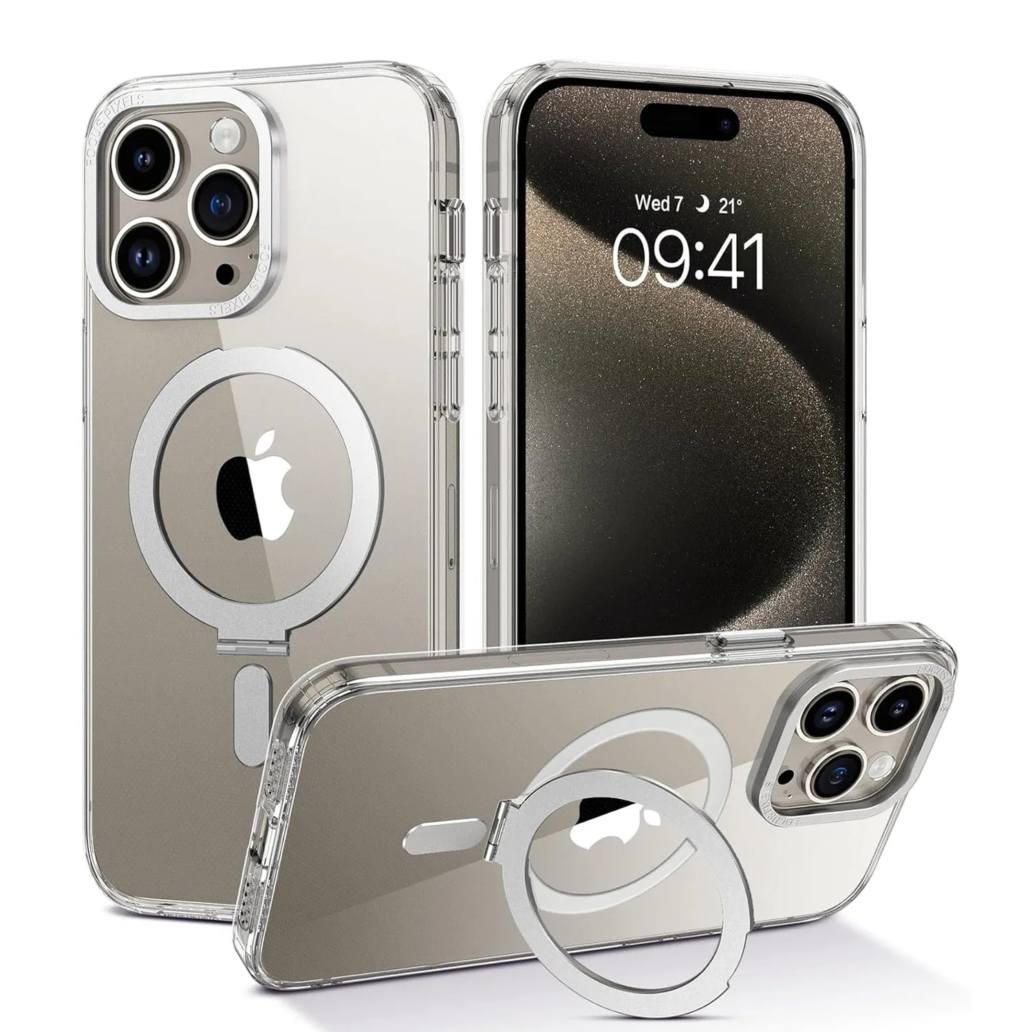 Venture Series Clear Kickstand Case - iPhone 15 Pro