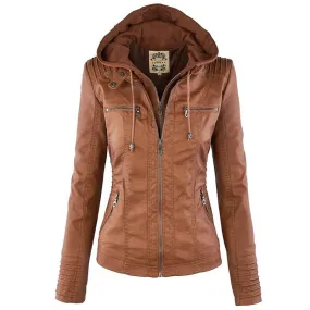 Winter Faux Leather Jacket for Women – Casual Basic Coats 2022, Waterproof and Windproof, Essential Female Ropa de Mujer