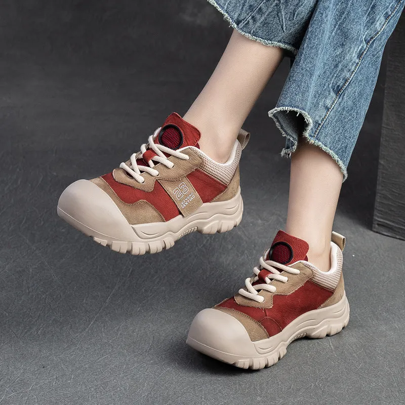 Women Color Matching Retro Casual Shoes