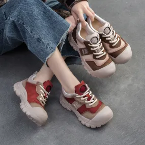 Women Color Matching Retro Casual Shoes