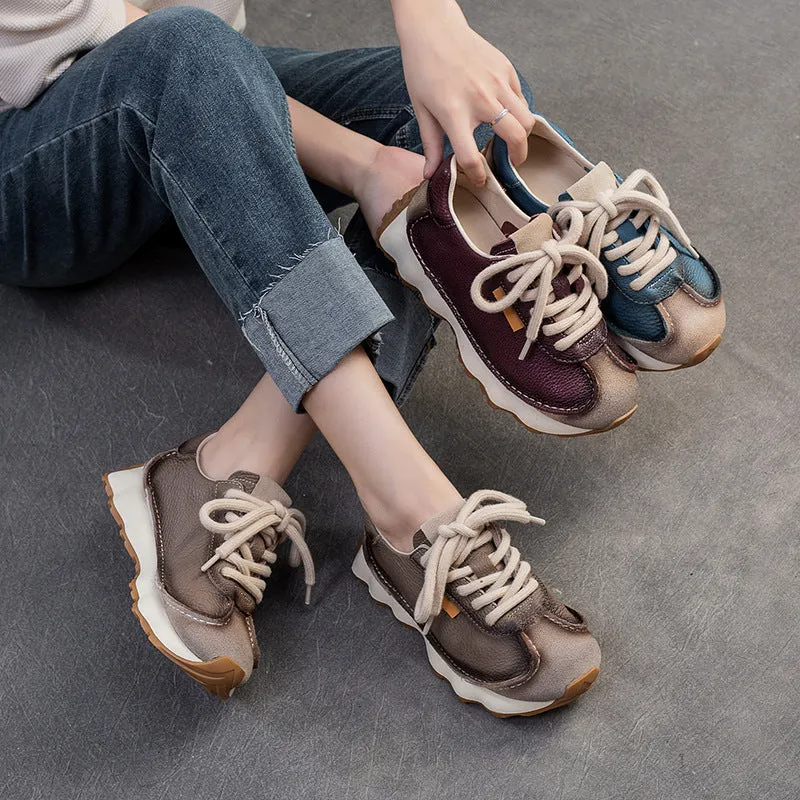 Women Minimalism Fashion Leather Handmade Casual Shoes