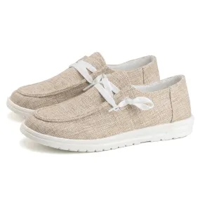 Women's Canvas Round Toe Slip On Closure Luxury Casual Shoes